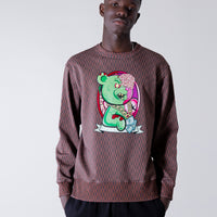 Zombie Bear Money Checkered Crewneck