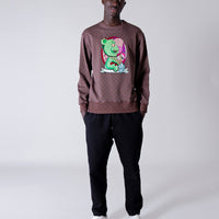 Zombie Bear Money Checkered Crewneck