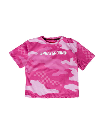 Ragazzo/a - T-shirt maniche corte Sprayground PINK CAMO CROP T-SHIRT Fucsia