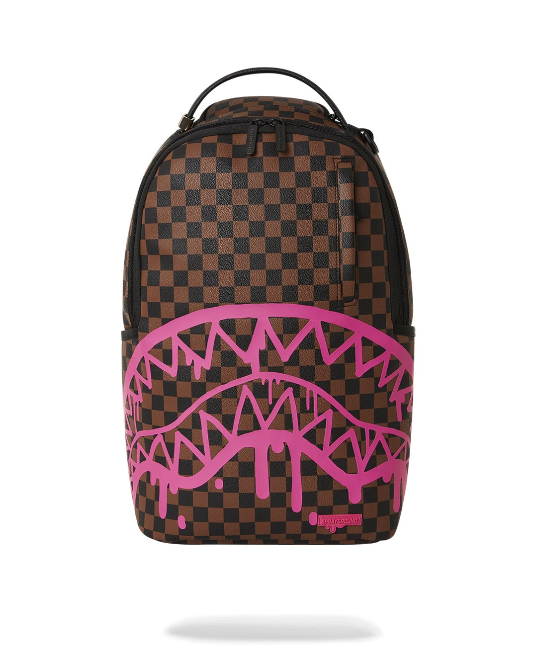 Pink Drip Brown Check Dlx Backpack