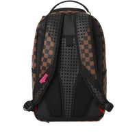 Pink Drip Brown Check Dlx Backpack