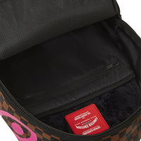 Pink Drip Brown Check Dlx Backpack