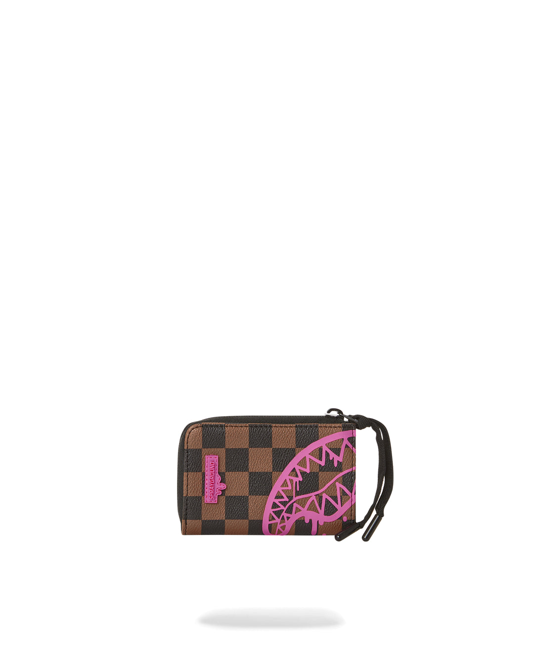 Pink Drip Brown Check Wallet