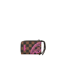 Pink Drip Brown Check Wallet