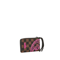 Pink Drip Brown Check Wallet