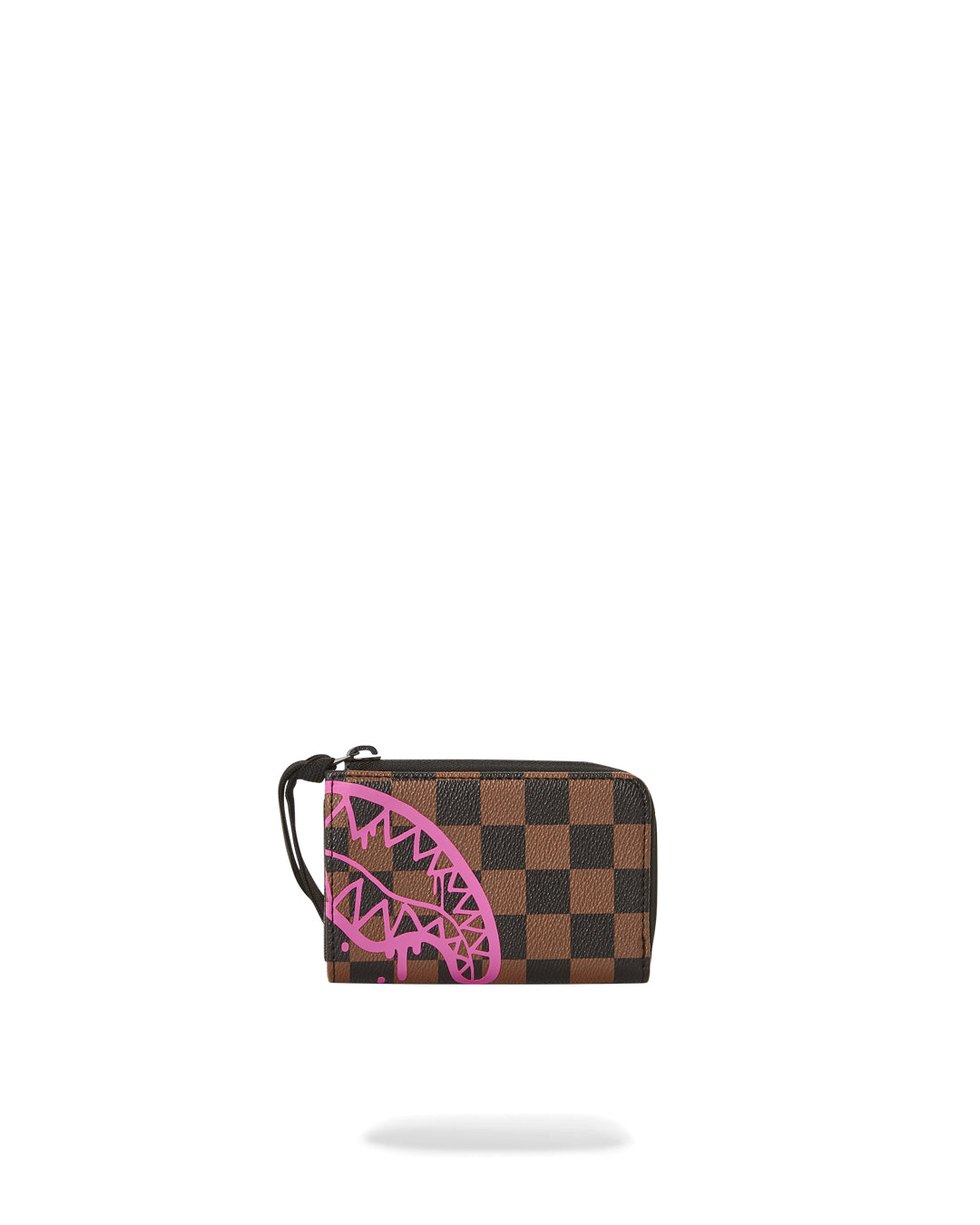 Pink Drip Brown Check Wallet