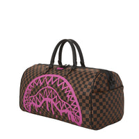 Pink Drip Brown Check Duffle