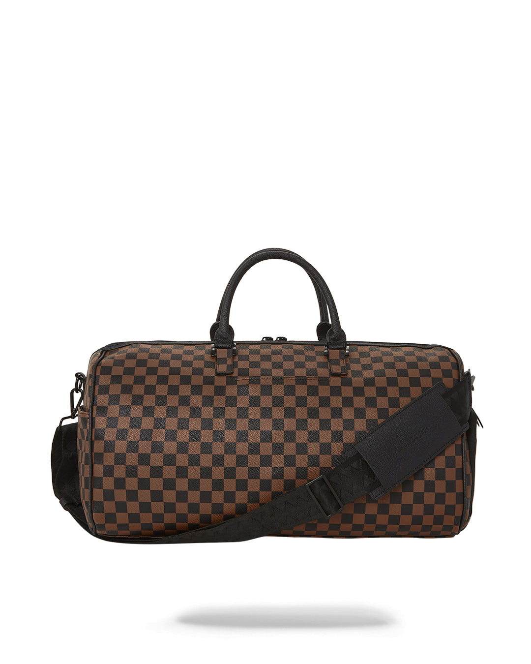 Pink Drip Brown Check Duffle