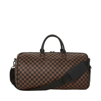 Pink Drip Brown Check Duffle