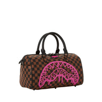 Pink Drip Brown Check Mini Duffle