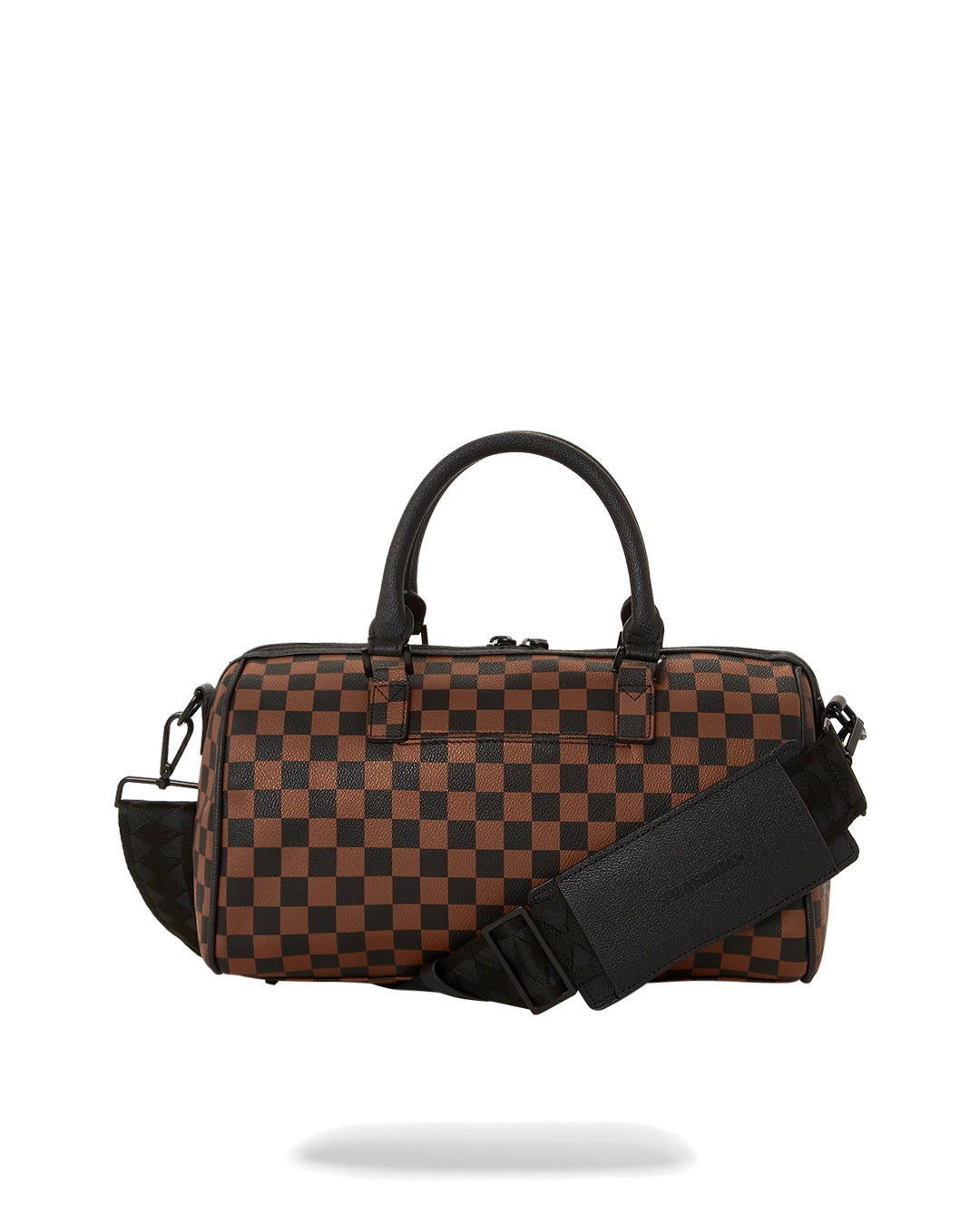 Pink Drip Brown Check Mini Duffle