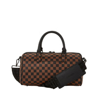 Pink Drip Brown Check Mini Duffle