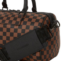 Pink Drip Brown Check Mini Duffle