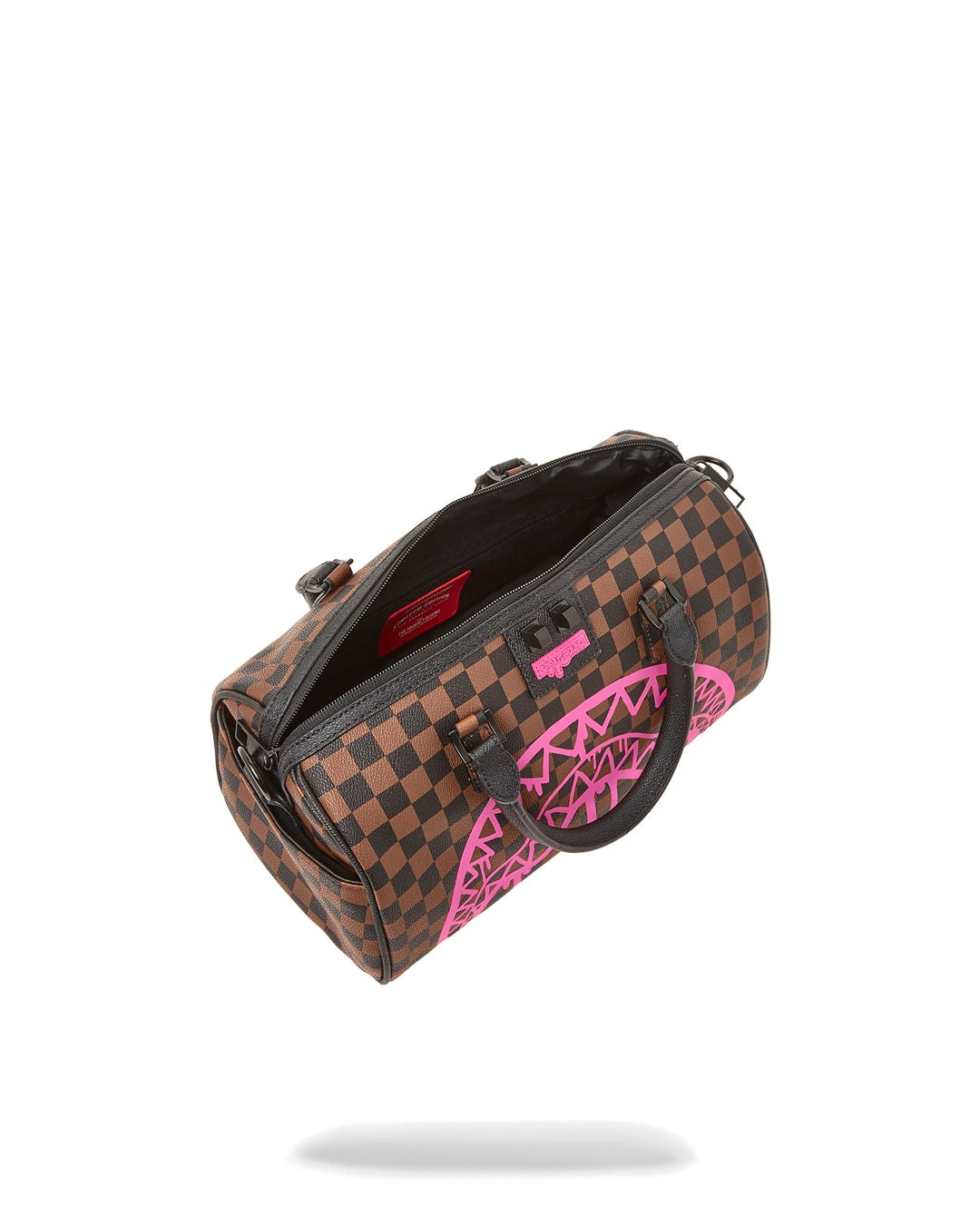 Pink Drip Brown Check Mini Duffle