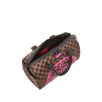 Pink Drip Brown Check Mini Duffle