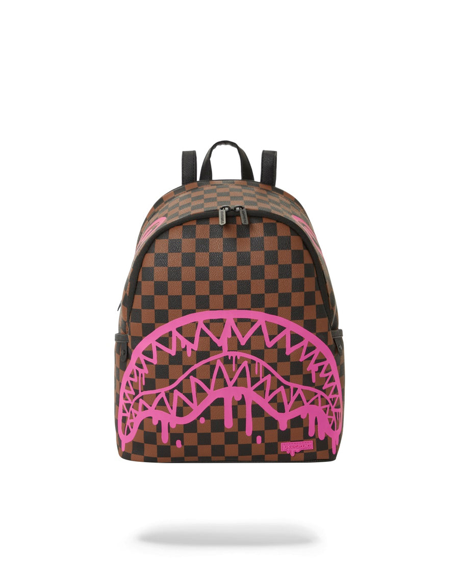 Backpack Sprayground Pink Drip Brown Check Dlx 910b5077nsz