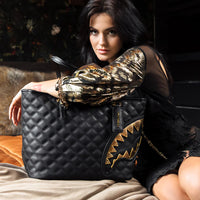 Black Mamba Quilted Tote Bag