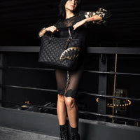 Black Mamba Quilted Tote Bag