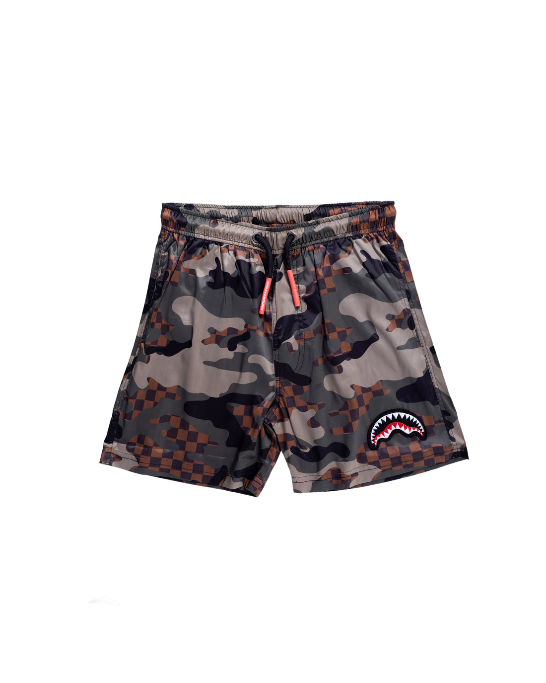 Camo Checkered Swim Trunks