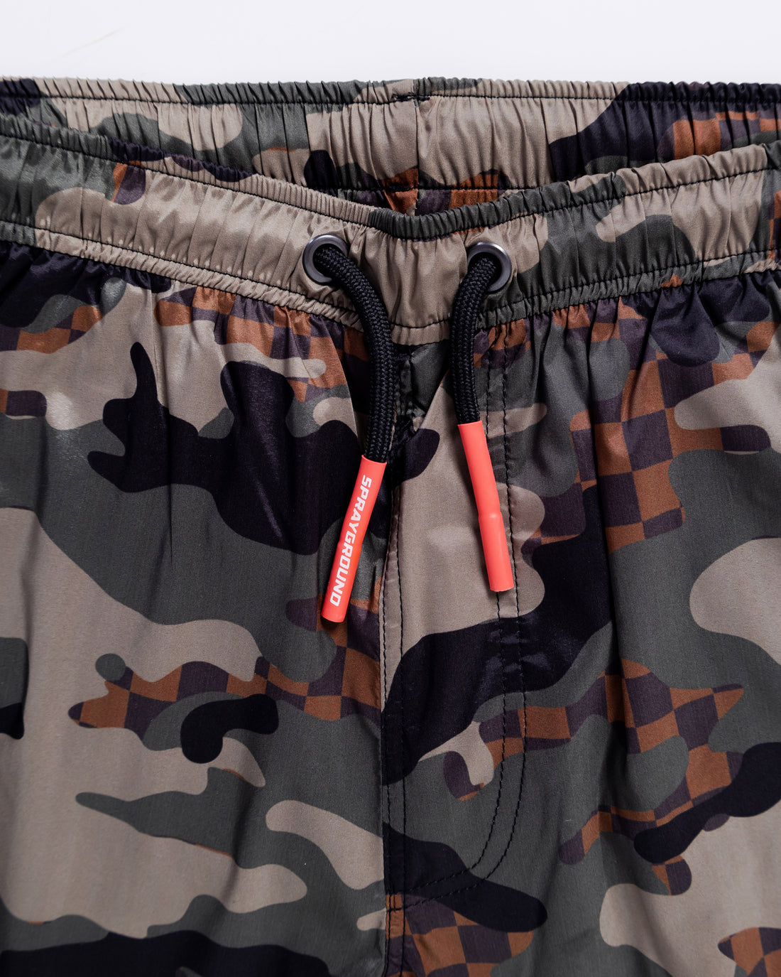 Camo Checkered Swim Trunks