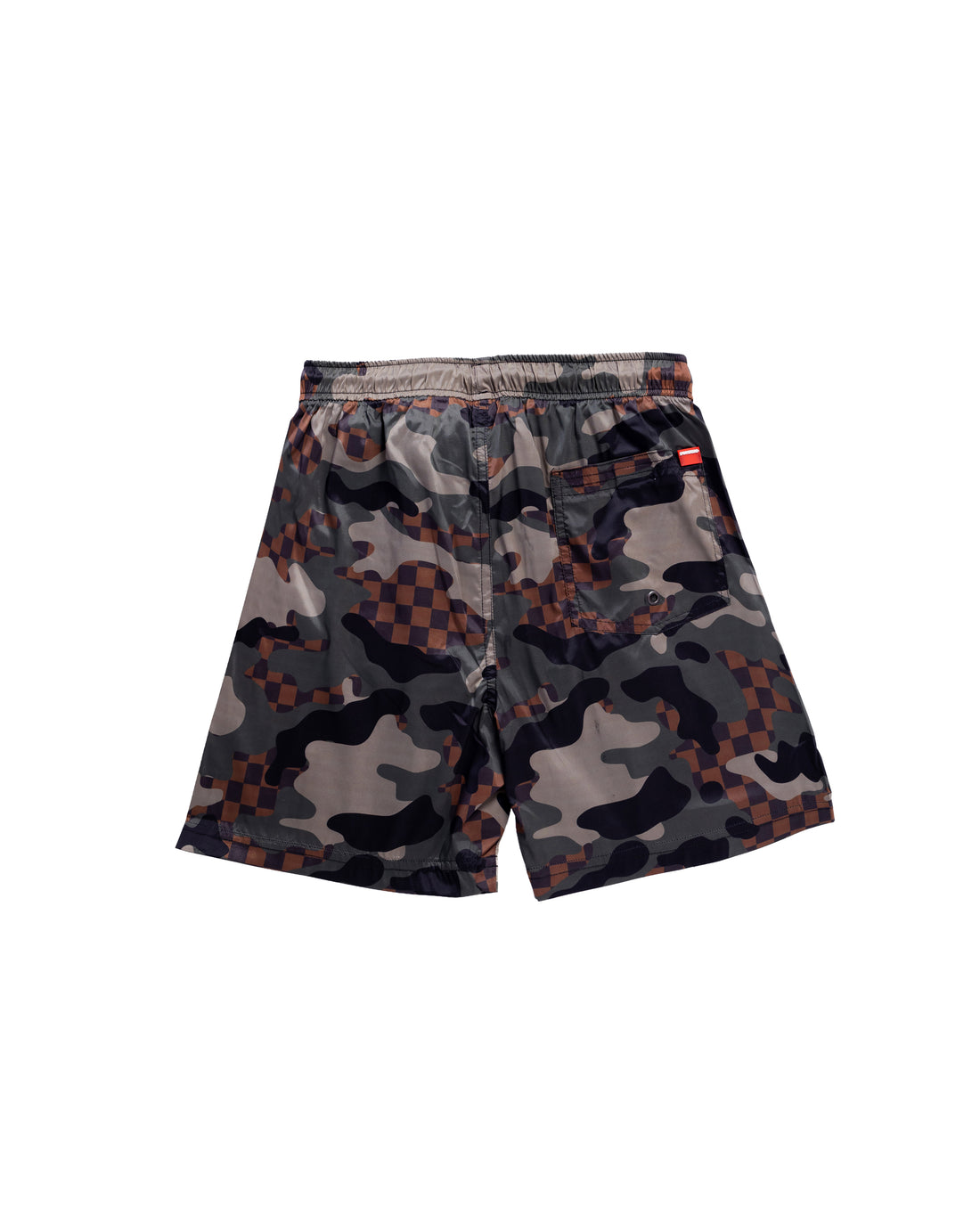 Camo Checkered Swim Trunks