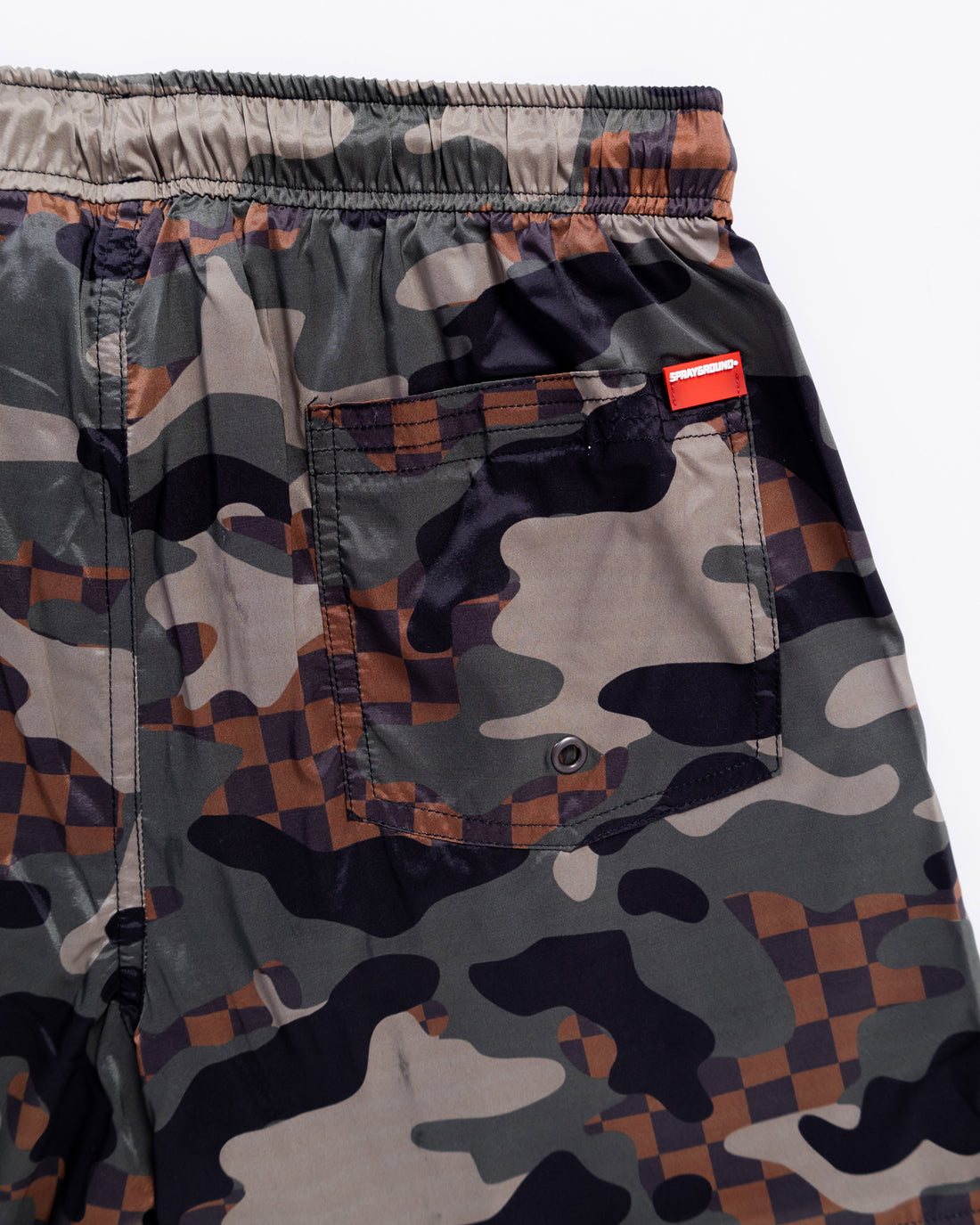 Camo Checkered Swim Trunks