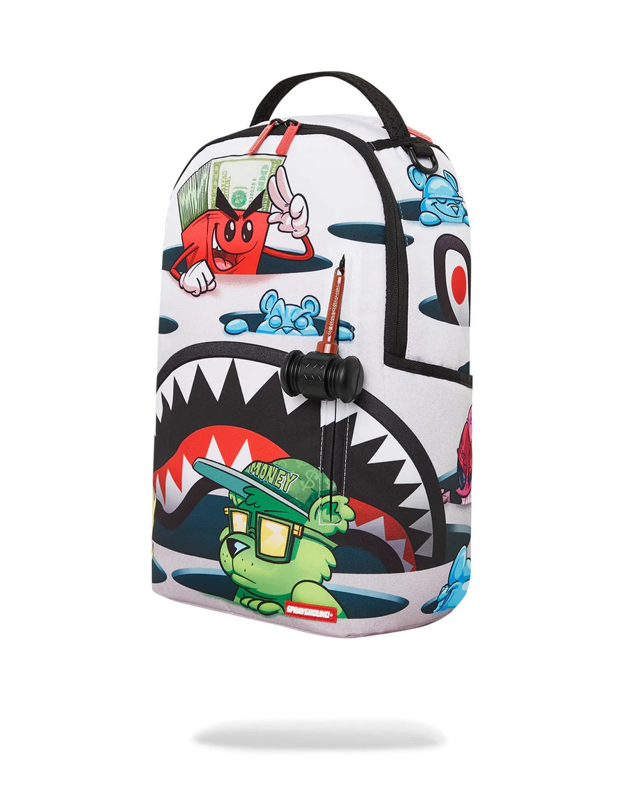Sprayground Backpack FALLING IN A HOLE DLXSR BACKPACK White