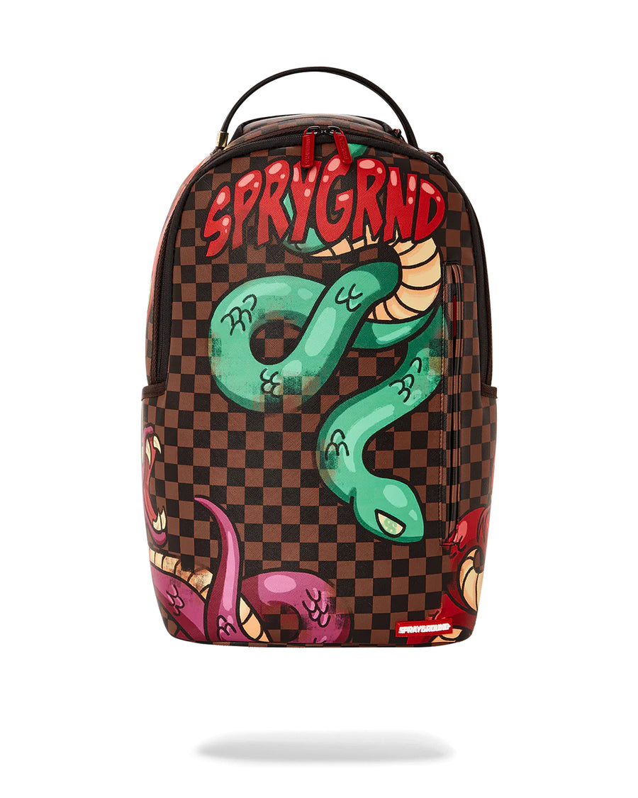 Sprayground Backpack STREET ART SNAKE SIP BACKPACK Brown