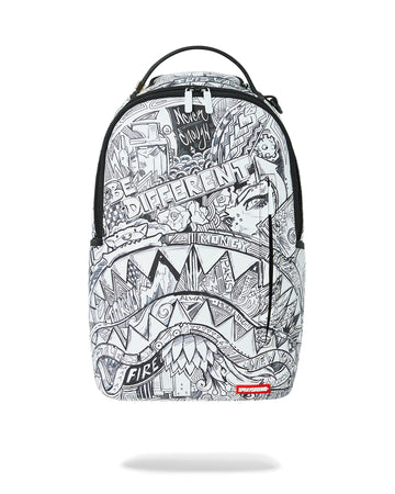 Sprayground Backpack WHITE & HALF GRAFF DLXSVF Graffiti Books