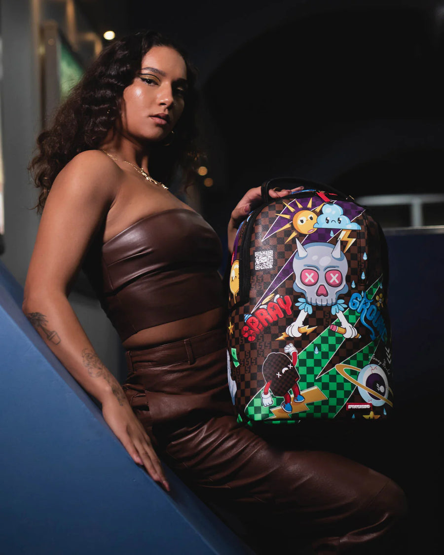 Backpack Sprayground NEW BUBBLY JAPAN DLXSV BACKPACK Brown