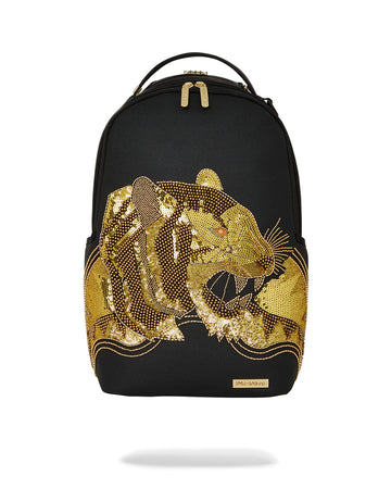 Sprayground Backpack Ai GOLD BEAD TIGER DLXSV BACKPACK Black