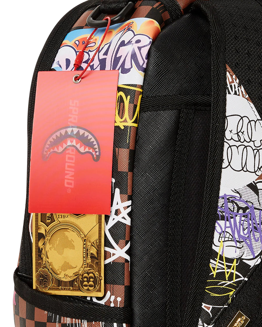 Sprayground Backpack TAGGED UP SHARKS IN PARIS BACKPACK Brown