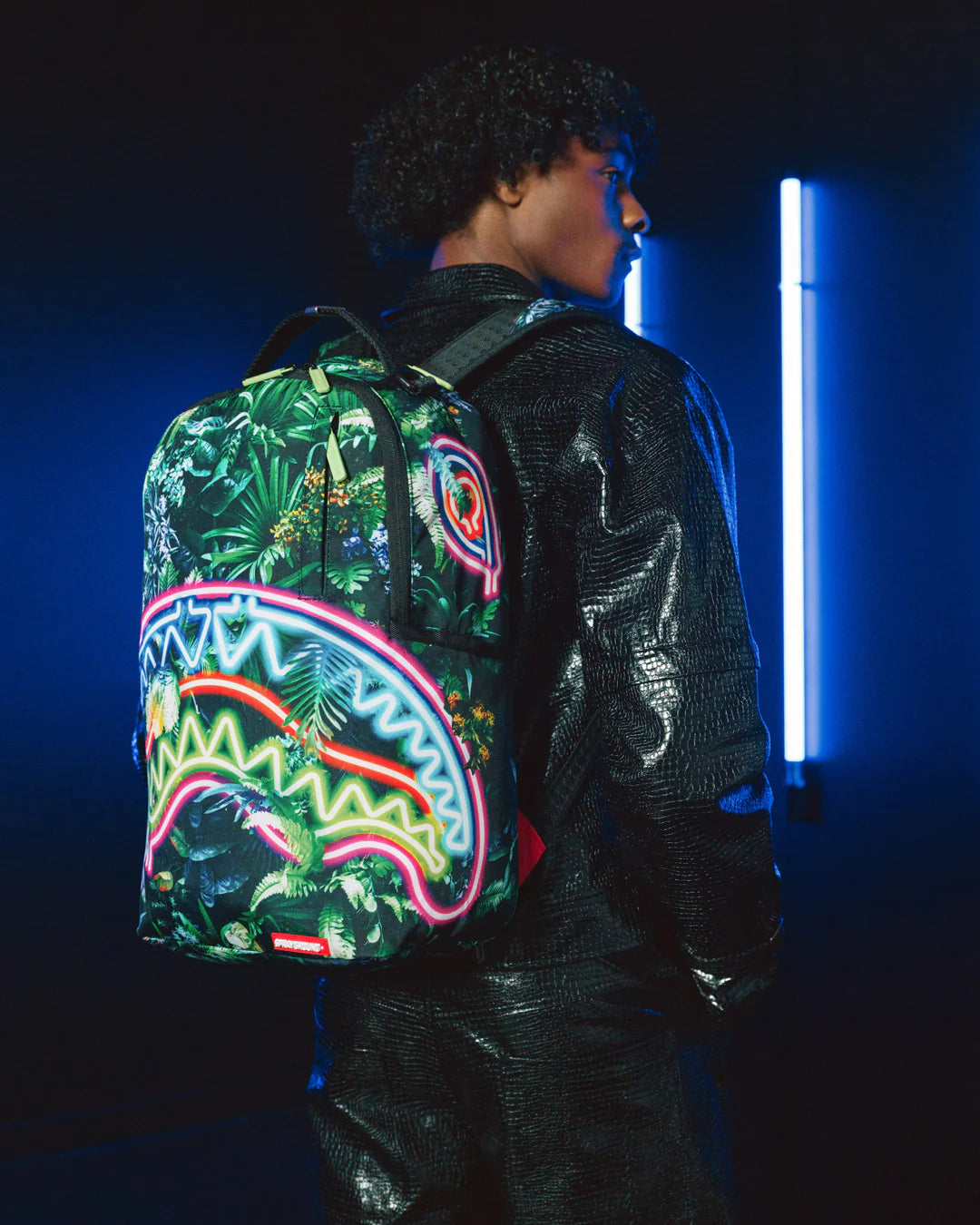 Neon Shark Jungle  Dlxsr Backpack