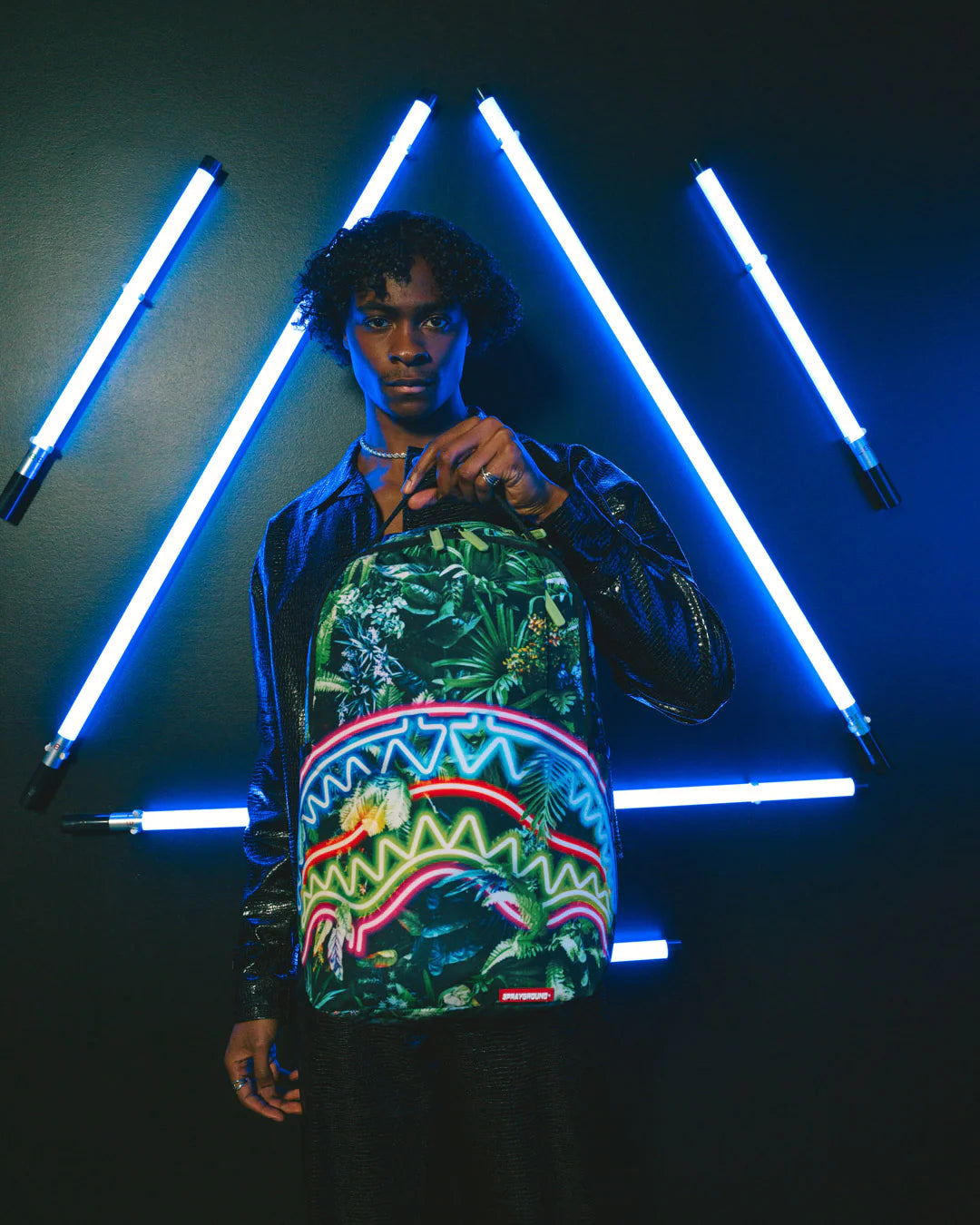 Neon Shark Jungle  Dlxsr Backpack