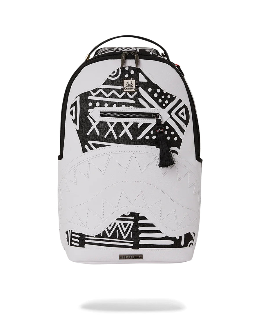 Sprayground Backpack Ai TRIBAL COURTURE BACKPACK White