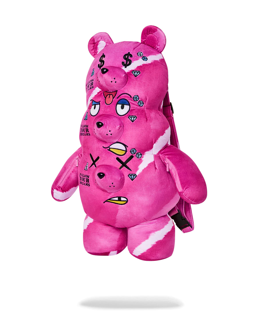 Sprayground Backpack 3 HEADED  BEAR BACKPACK TEDDY BEAR Pink