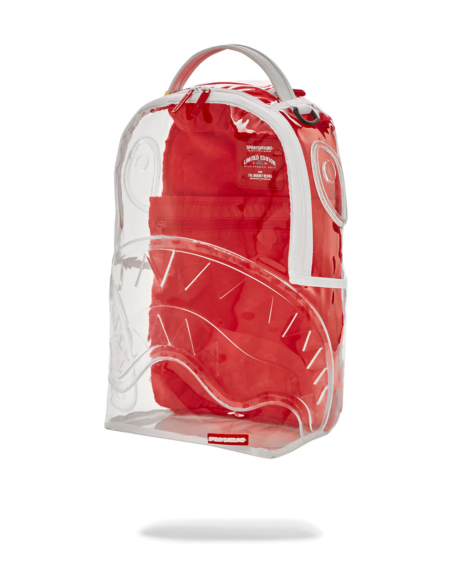 Sprayground Backpack CLEAR EMBOSSED SHARKS IN PARIS DLXSV BACKPACK White