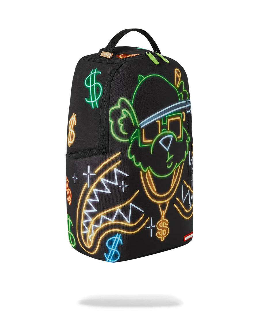 Sprayground Backpack NEON MONEY BEAR DLXSR BACKPACK Black