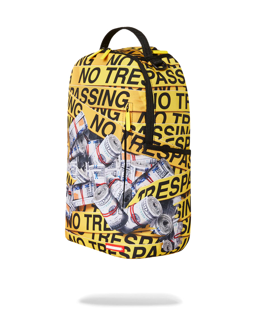 Sprayground Backpack NO TRESPASSING MONEY STASHED DLXSR BACKPACK Yellow