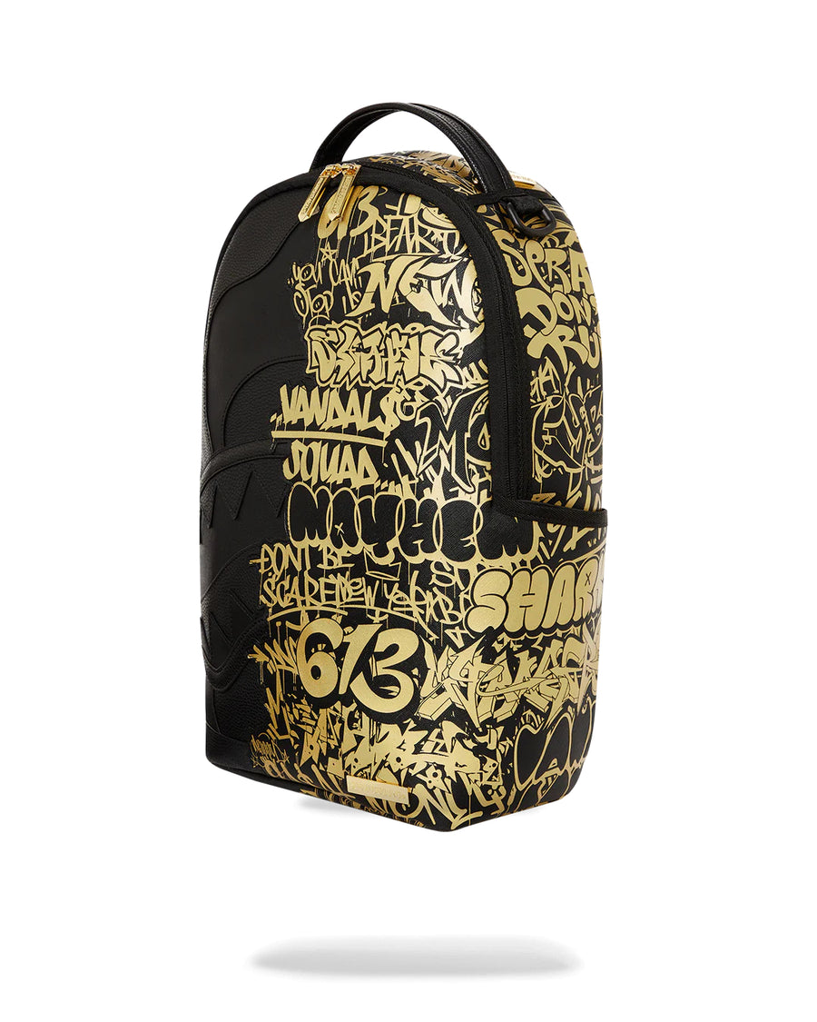 Sprayground Backpack HALF GRAFF GOLD DLXSV BACKPACK DUFFLE Black