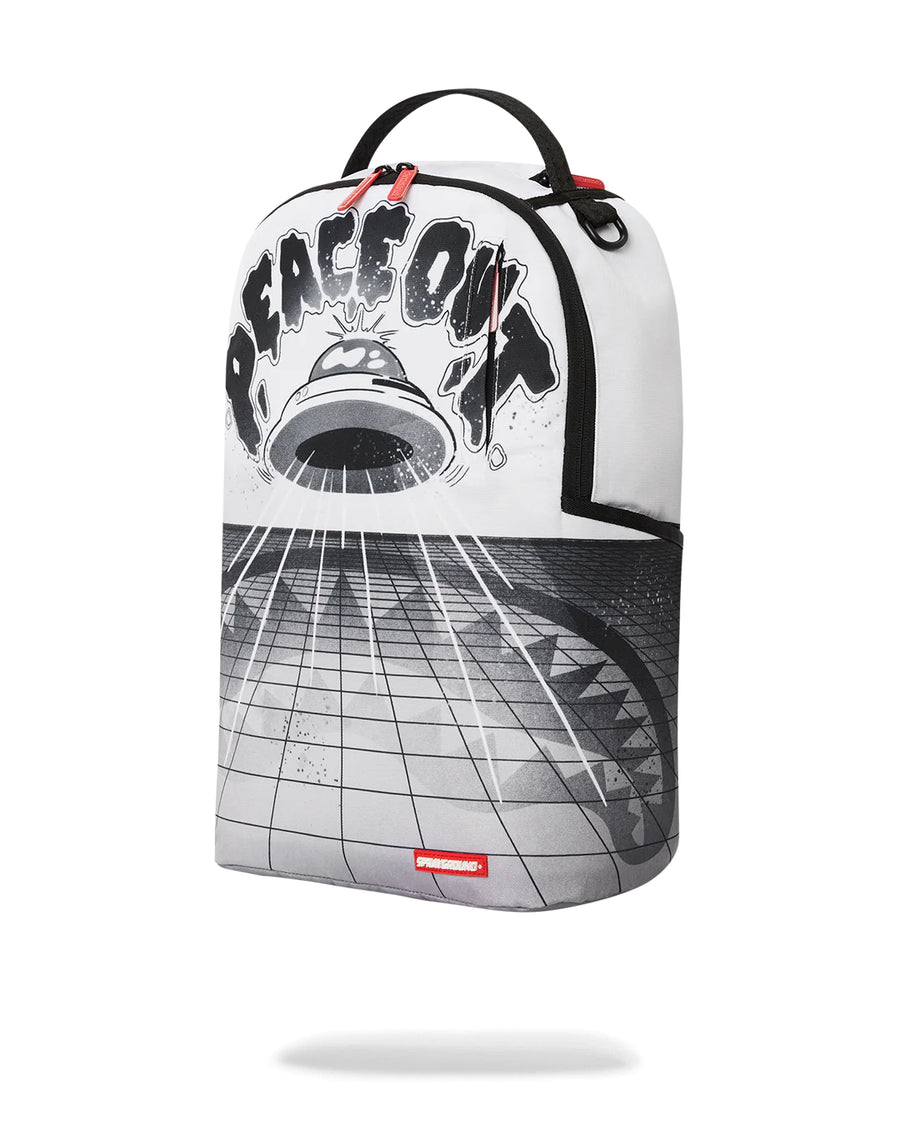 Sprayground Backpack UFO PEACE OUT BACKPACK White