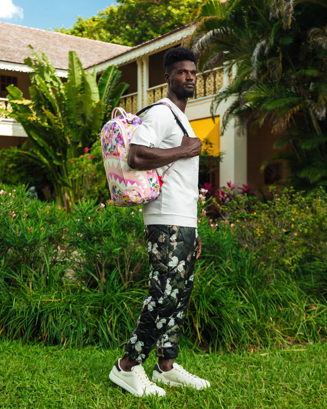 Painted Floral Shark Backpack