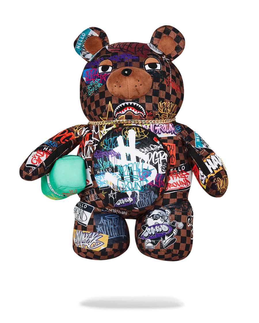 Sprayground Backpack TAGGED UP SIP BEAR BACKPACK Brown