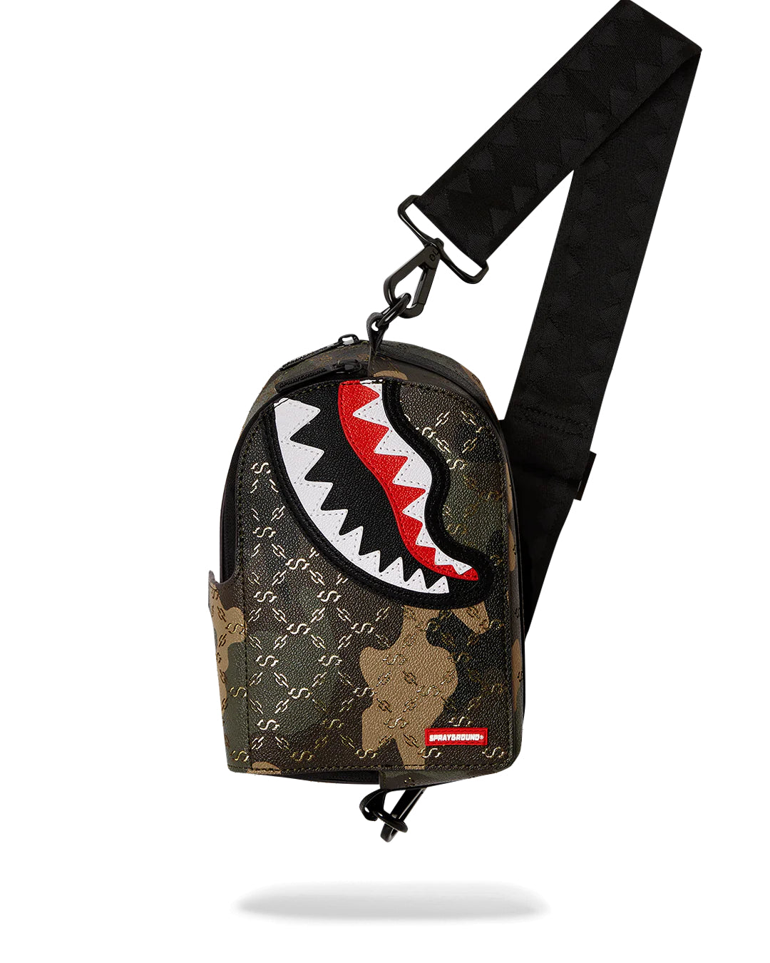 $ Pattern Over Camo Sling Backpack