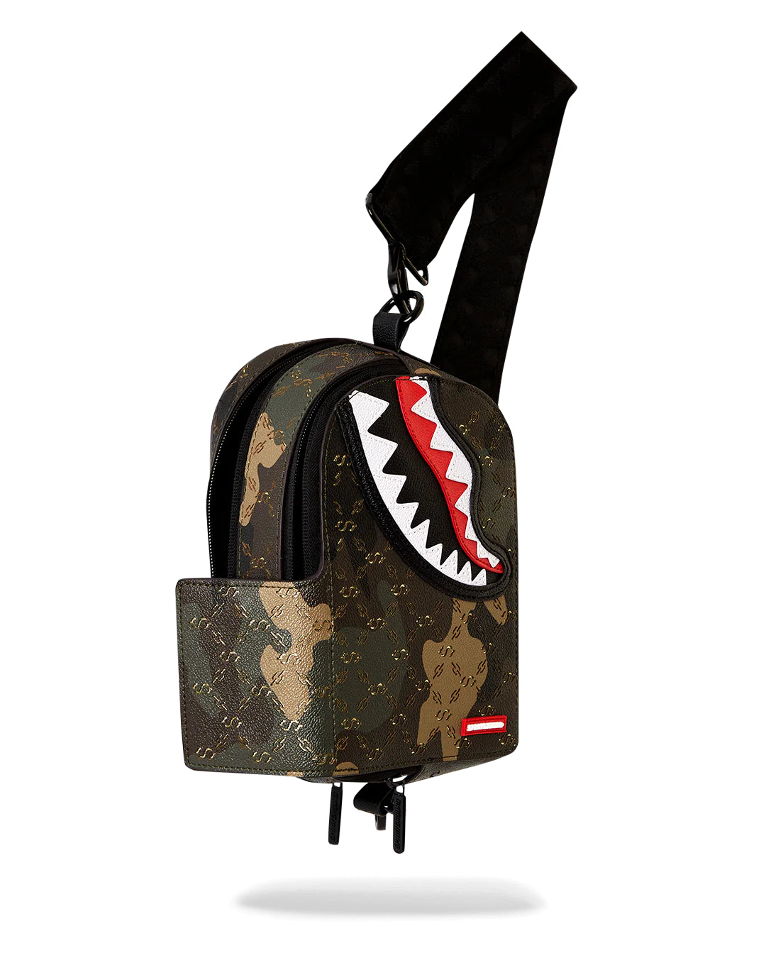 $ Pattern Over Camo Sling Backpack