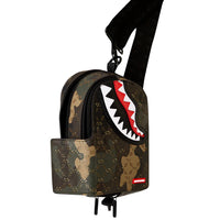 $ Pattern Over Camo Sling Backpack