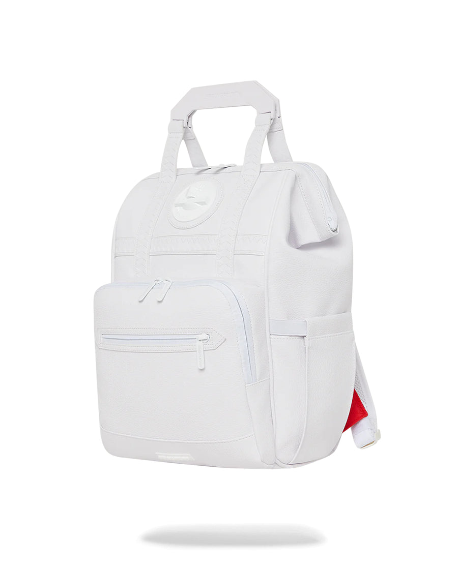 Sprayground Backpack SHARK 3D WHITE OUT BIZ TOP OPENER BACKPACK White