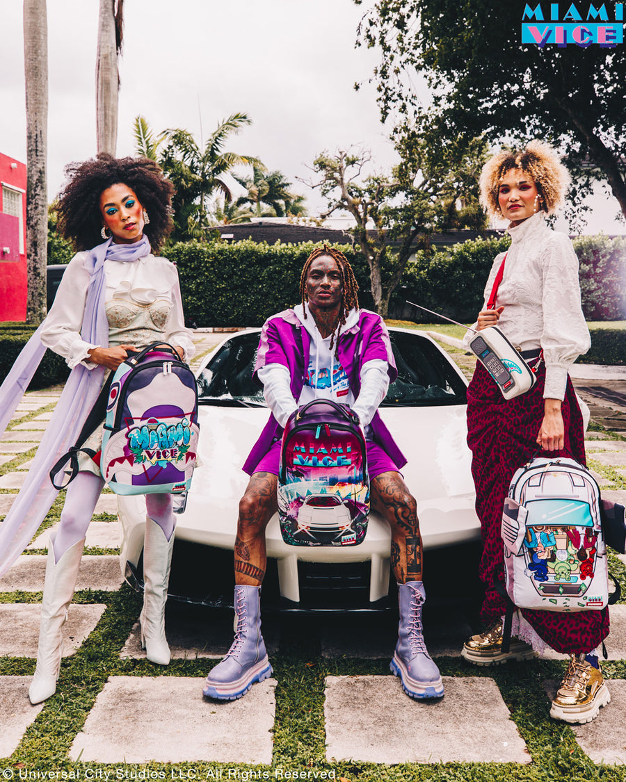 Sprayground Backpack MIAMI VICE WINGS UP BACKPACK White