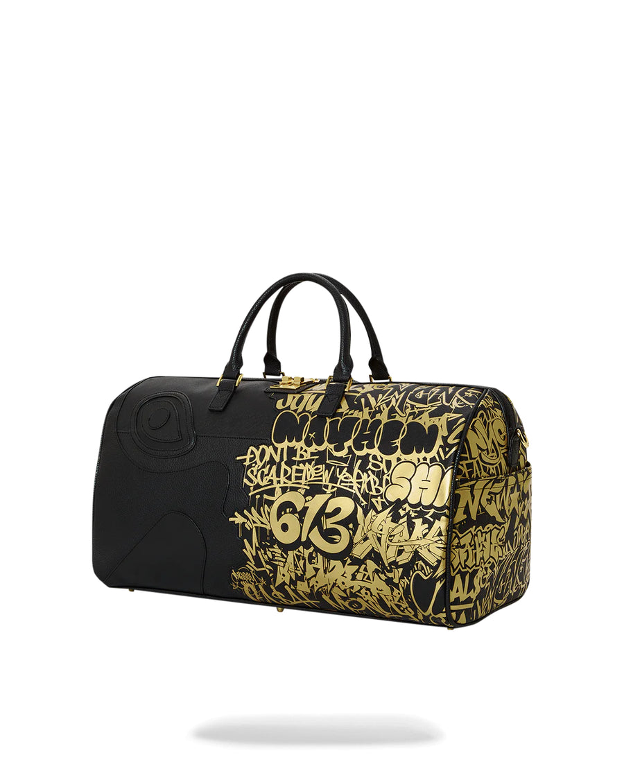Sprayground Bag HALF GRAFF GOLD LARGE DUFFLE Black