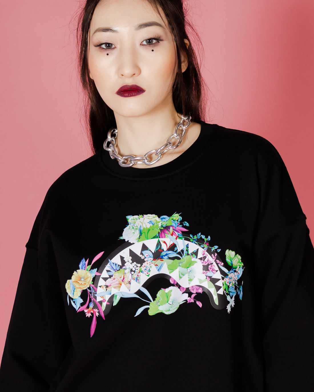 Neon Floral Shark Crewneck